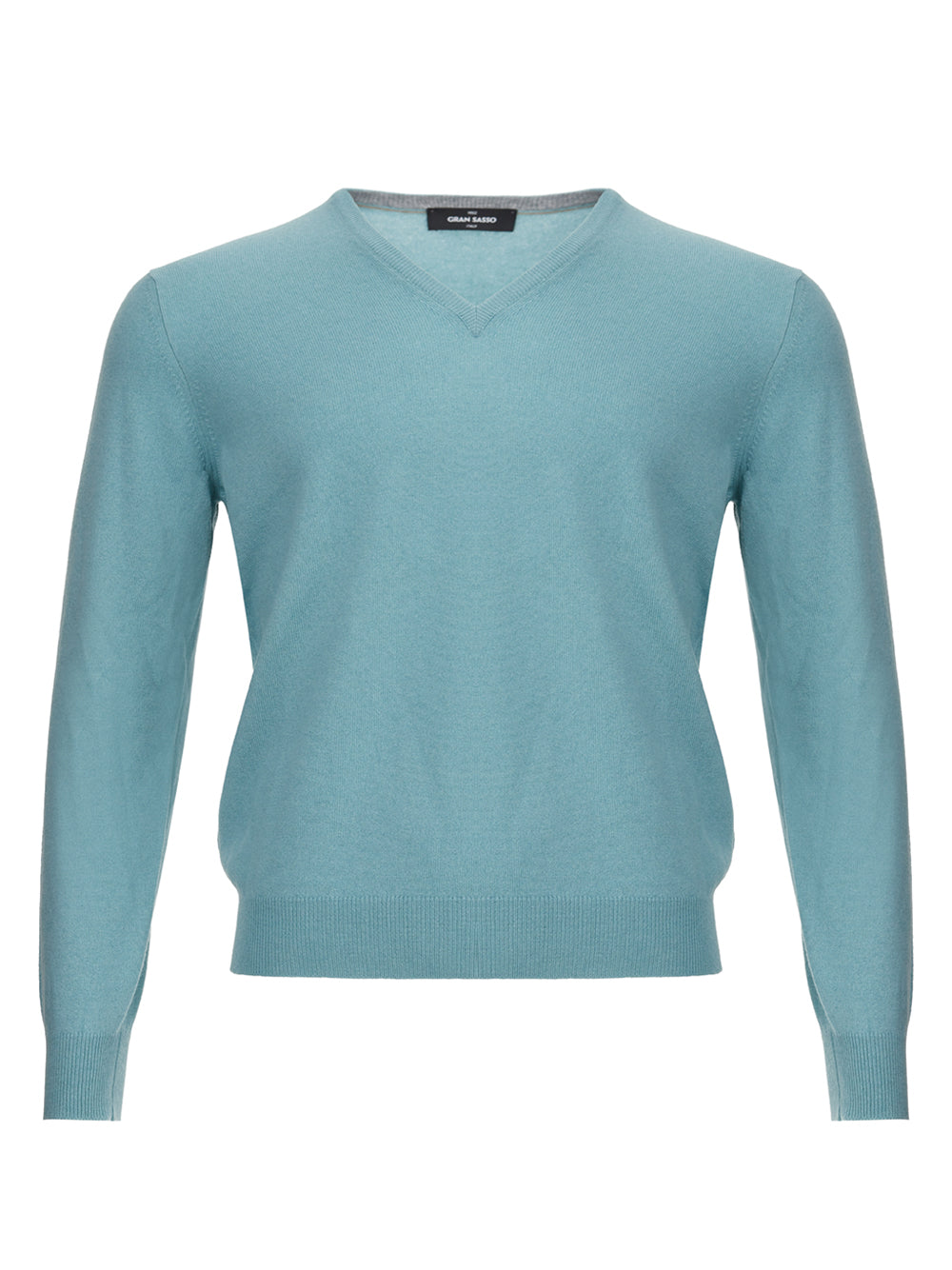 Gran Sasso Light Blue Cashmere V-Neck Sweater