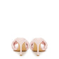 Bottega Veneta Light Pink Leather Heeled Sandal Mule with Intreccio