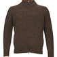 Gran Sasso Brown Wool Mock Sweater with Zip