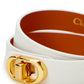 Dior White Leather Double Band CD Bracelet