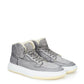 MM6 Maison Margiela Grey High-Top Fur Sneakers