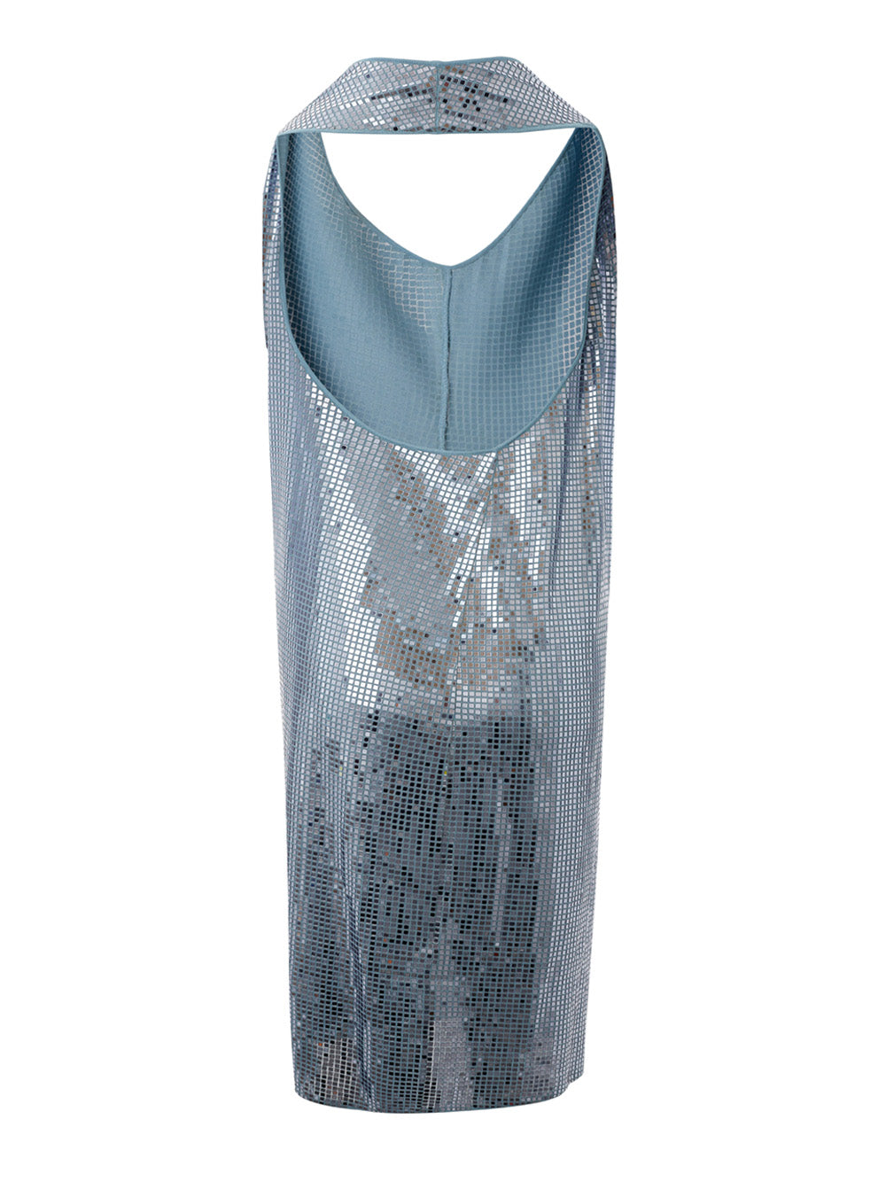Bottega Veneta Light Blue Dress with Mirror Mosaic Details