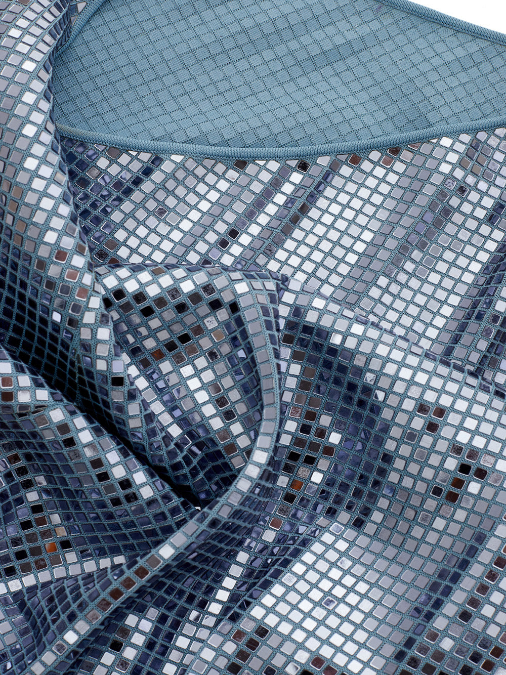 Bottega Veneta Light Blue Dress with Mirror Mosaic Details