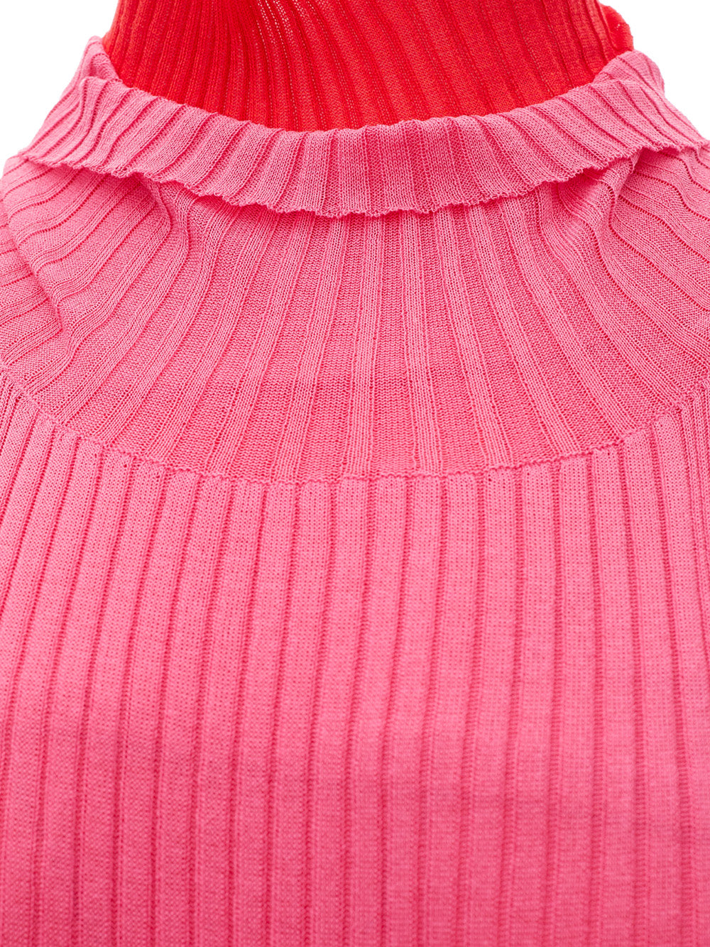 Bottega Veneta Fringed Long Pink/Red Dress