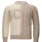 GCDS Wool Blend Hand Knitting Effect Jumper with Logo