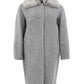 Herno Grey Wool Coat with Fur Collar