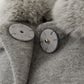 Herno Grey Wool Coat with Fur Collar
