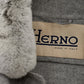 Herno Grey Wool Coat with Fur Collar