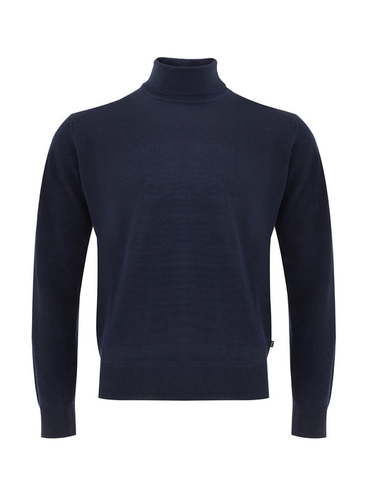 FERRANTE Blue Turtleneck Wool Jumper