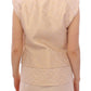 Zeyneptosum Beige brocade sleeveless jacket
