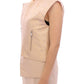 Zeyneptosum Beige brocade sleeveless jacket