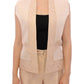 Zeyneptosum Beige brocade sleeveless jacket vest