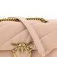PINKO Pink Calf Leather Love Classic Shoulder Bag