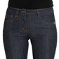 GF Ferre Blue Cotton Denim Flare Boot Cut Jeans