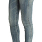 PLEIN SUD Blue Wash Cotton Stretch Skinny Slim Tight Fit Jeans