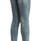 PLEIN SUD Blue Wash Cotton Stretch Skinny Slim Tight Fit Jeans