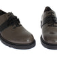 AI_ Gray Brown Leather Laceups Shoes