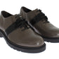 AI_ Gray Brown Leather Laceups Shoes