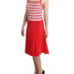 Roccobarocco Red striped jersey A-line dress