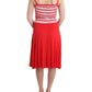 Roccobarocco Red striped jersey A-line dress