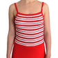 Roccobarocco Red striped jersey A-line dress