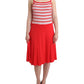 Roccobarocco Red striped jersey A-line dress