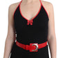 Roccobarocco Black belted palladio dress