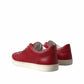 Dolce & Gabbana Shoes Red Portofino Leather Low Top Mens Sneakers