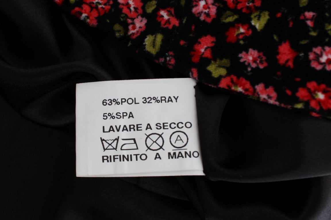 BENCIVENGA Black Multicolor Floral Suit