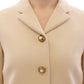 Dolce & Gabbana Beige Wool Pearl Button Jacket Blazer Coat