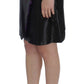 Exte Black Wool Silk Above Knee Straight Skirt