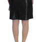 Exte Black Wool Silk Above Knee Straight Skirt