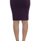 John Galliano Purple Stretch Pencil Skirt