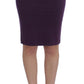 John Galliano Purple Stretch Pencil Skirt