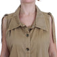 PLEIN SUD Beige Cotton Sleeveless Shirt