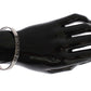Nialaya Black Crystal 925 Silver Bangle Bracelet