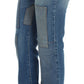 Cavalli Blue Wash Cotton Slim Fit Bootcut Jeans