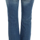 Cavalli Blue Wash Cotton Slim Fit Bootcut Jeans