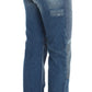 Cavalli Blue Wash Cotton Slim Fit Bootcut Jeans