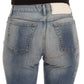 Cavalli Blue Wash Cotton Slim Fit Bootcut Jeans