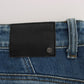 Costume National Blue Cotton Slim Fit Cropped Jeans