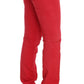 Costume National Red Cotton Blend Super Slim Fit Jeans