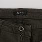 Costume National Green Cotton Blend Slim Fit Jeans