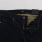 Costume National Blue Cotton Blend Slim Fit Jeans