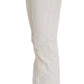 Costume National White Cotton Slim Fit Bootcut Jeans