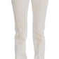 Costume National White Cotton Slim Fit Bootcut Jeans