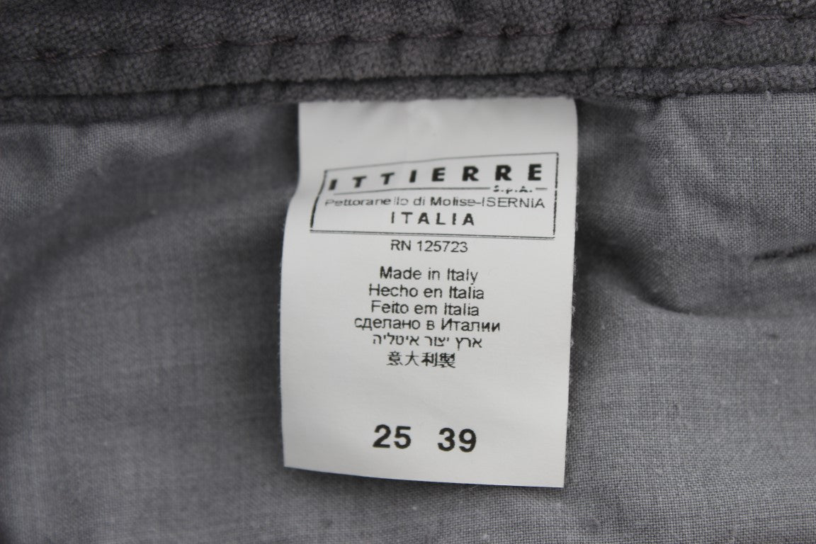 Costume National Gray Cotton Super Slim Corduroys Jeans