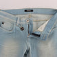 Costume National Blue Cotton Blend Super Slim Fit Jeans