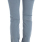Ermanno Scervino Blue Cotton Blend Slim Fit Bootcut Jeans