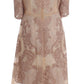 Dolce & Gabbana Pink Silk Lace Ricamo Shift Gown Dress